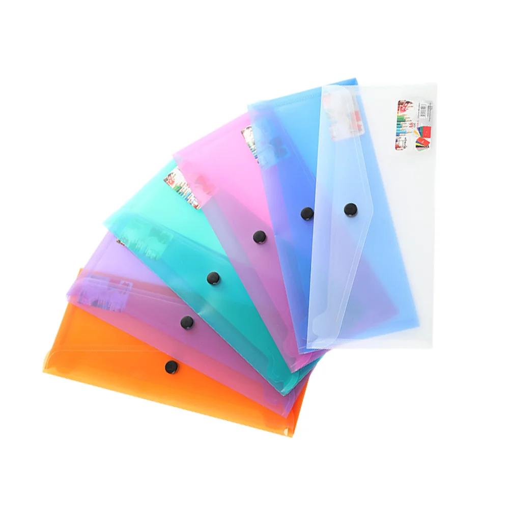 

6pcs A4 File Pocket Document Folder File Document Holder Envelope Folder with Snap Button for Students Teenagers Office Worker