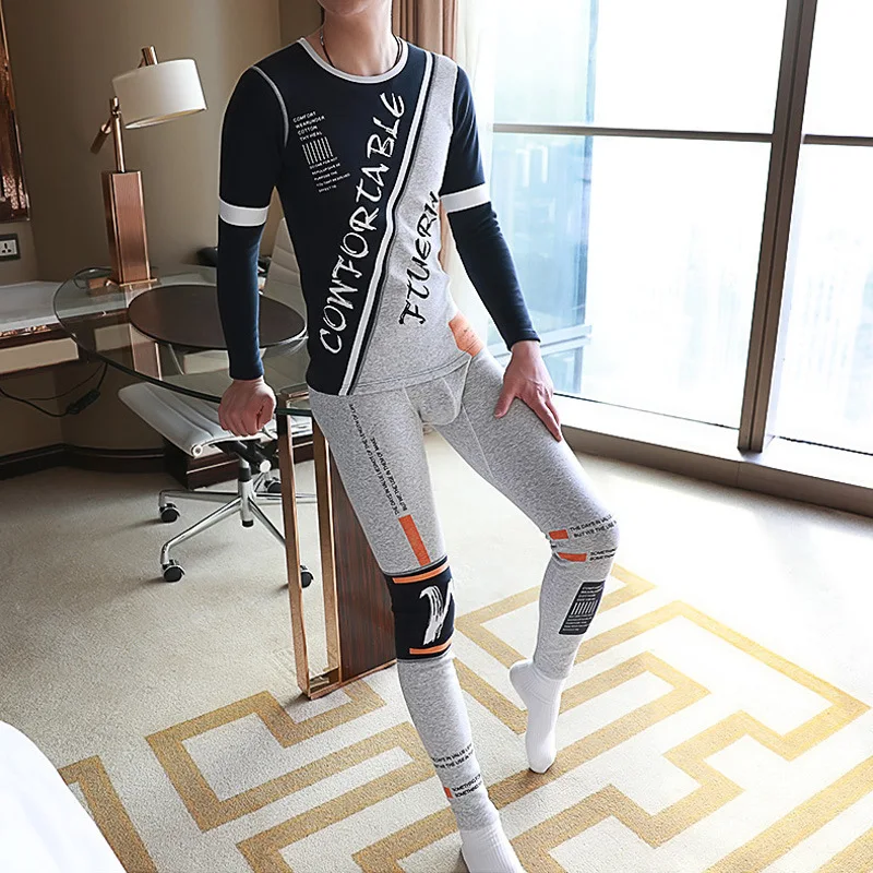 

Мужское зимнее термобелье, флисовые кальсоны, пижама, трусы, Мужской Хлопковый комплект, Мужские штаны, модные джинсы Zone Heat Tech