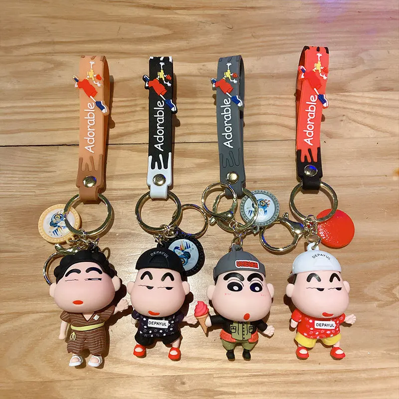 Kawaii Crayon Shinchan аниме брелок сумка кулон игрушка мультфильм милый ПВХ модель куклы