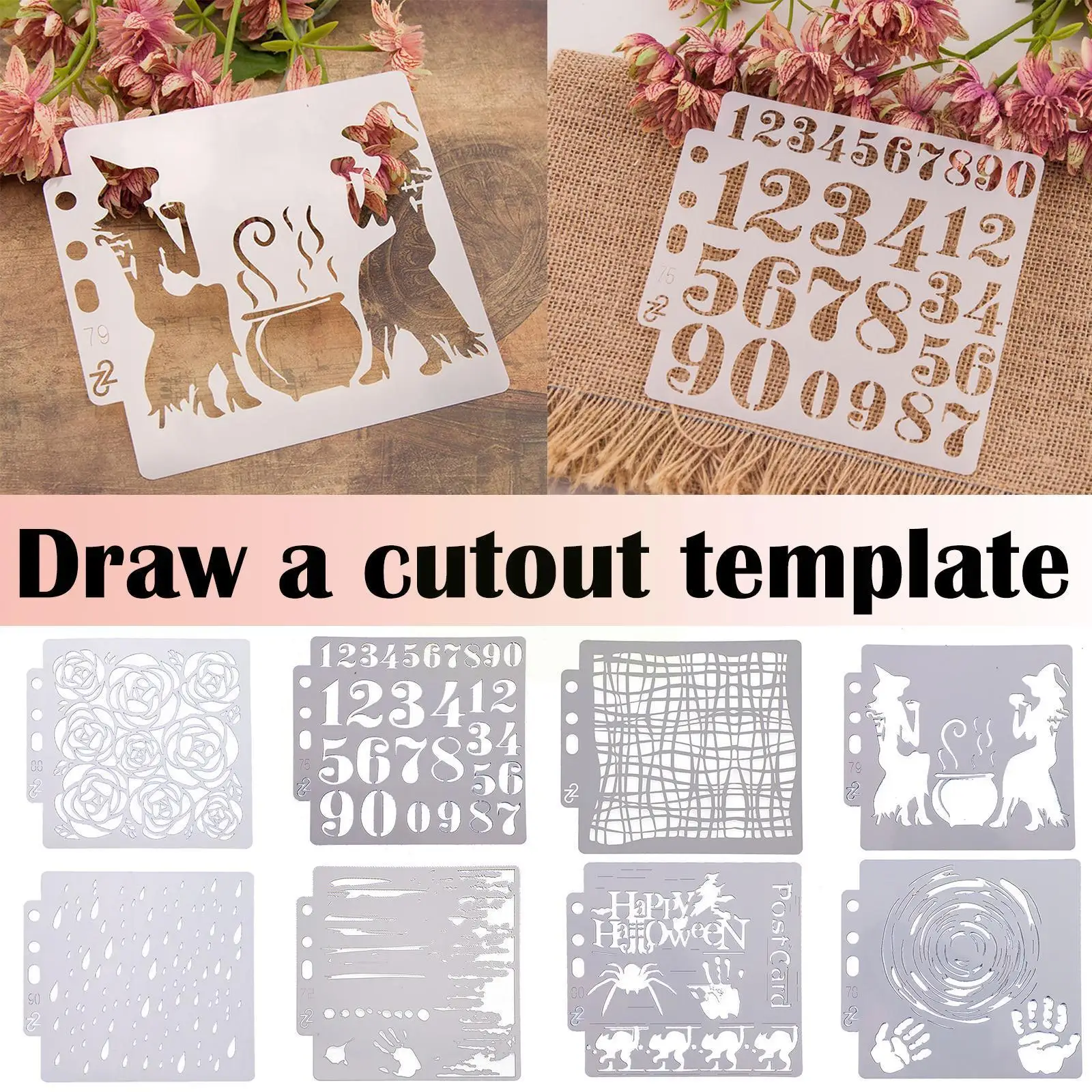 

14.1x13cm Painting Stencil Diy Drawing Scrapbook Wall Stencil Painting For Wood Floor Tiles Fabric Art Template Y6j4