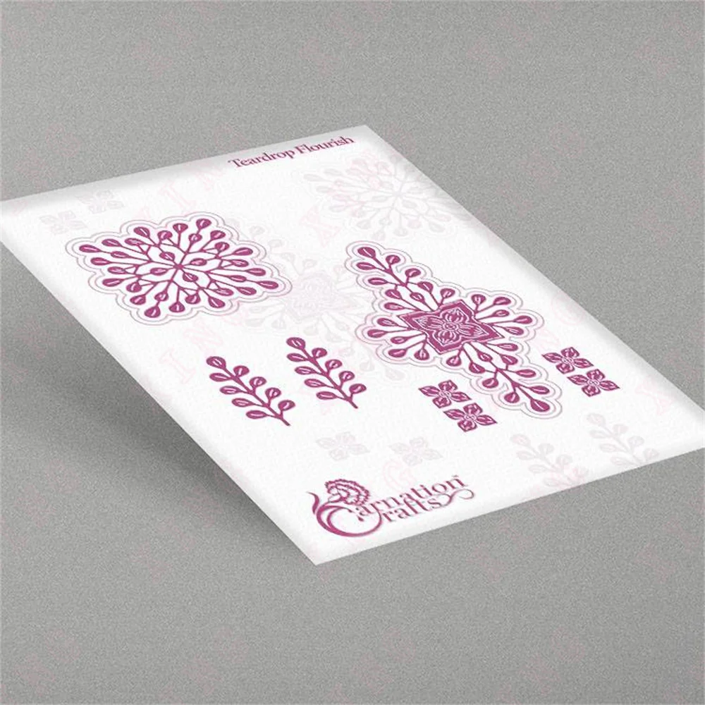 

2022 Metal Cutting Dies New Decoration Diy Craft Embossing Mold Christmas Arrival Scrapbook Album Card Teardrop Flourish Die Set
