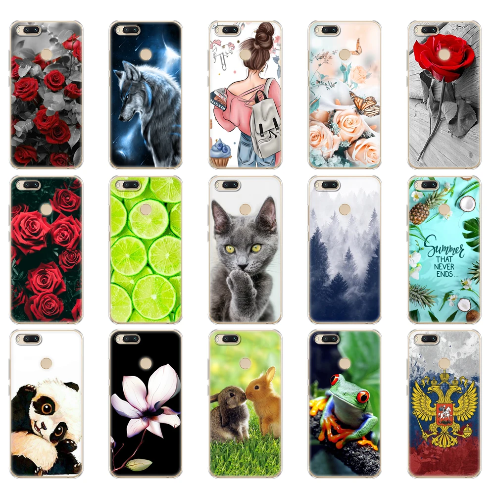 Cover For Xiaomi MI A1 Case mi 5x Full Protection Soft tpu Back Cover Phone Cases For Xiomi MI A1 5x  bumper Coque marble animal