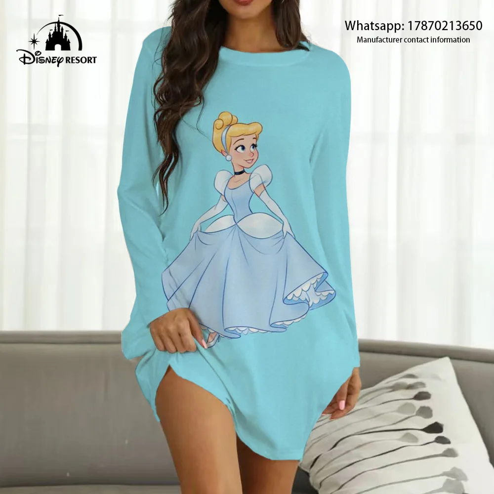 

Cartoon Print Frozen Party Dresses Fall 2023 Disney Sexy Dress Women Elegant Luxury Fashion Long Sleeve Print Women Fashion