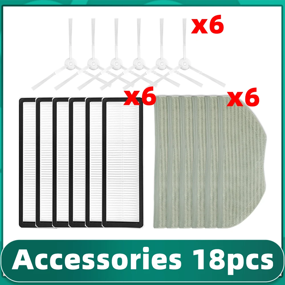 

For XIAOMI MIJIA S10T Anti-Winding Sweeping And Mopping STFCR01SZ Replacement Spare Part Mop Cloths Side Brush Hepa Filter