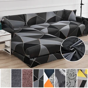 Printed Elastic Sofa Covers For Living Room Sofa Cover Geometric Couch Cover Pets Corner L Shaped Chaise Longue Sofa Slipcover