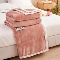winter thick coral fleece thermal blankets for soft bedding baby soft super warm solid bedspread sofa cover free shipping