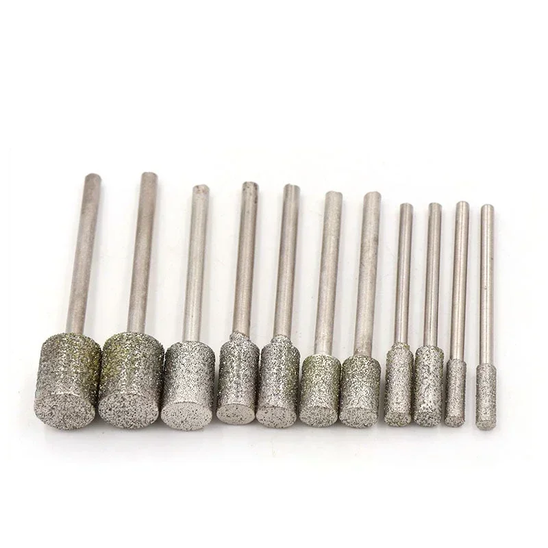 10 шт. алмазные шлифовальные головки диаметр хвостовика 2 35 мм для резьбы по камню