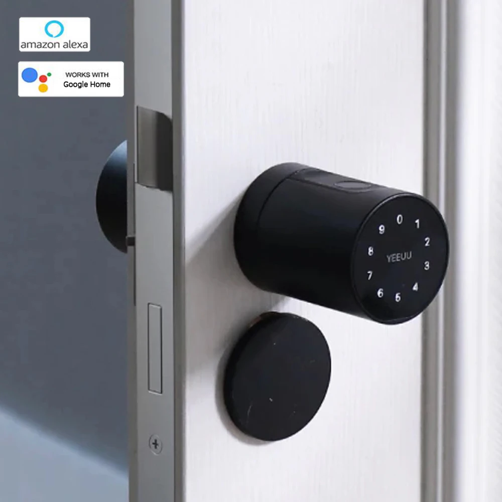 

YEEUU S1 Smart Door Lock Bluetooth-compatib Lock Cylinder Fingerprint Password Intelligent Lock Work with Alexa Google Home