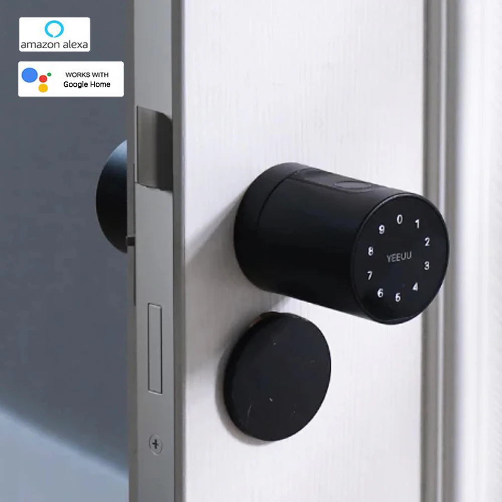 

Дверной смарт-замок YEEUU S1, замок с поддержкой Bluetooth, со сканером отпечатков пальцев и паролем, работает с Alexa Google Home