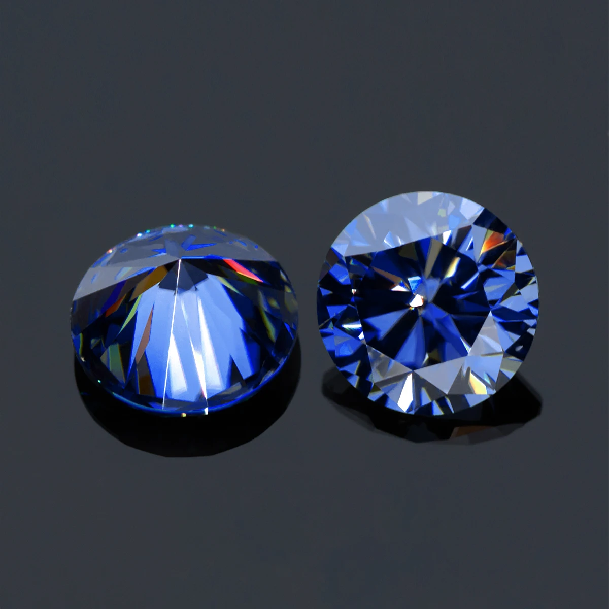 

Свободный драгоценный камень, 2 карата, синие круглые вырезанные блестящие D цветные лабораторные выросшие алмазные бусины, оптовая продажа, сертификация GRA