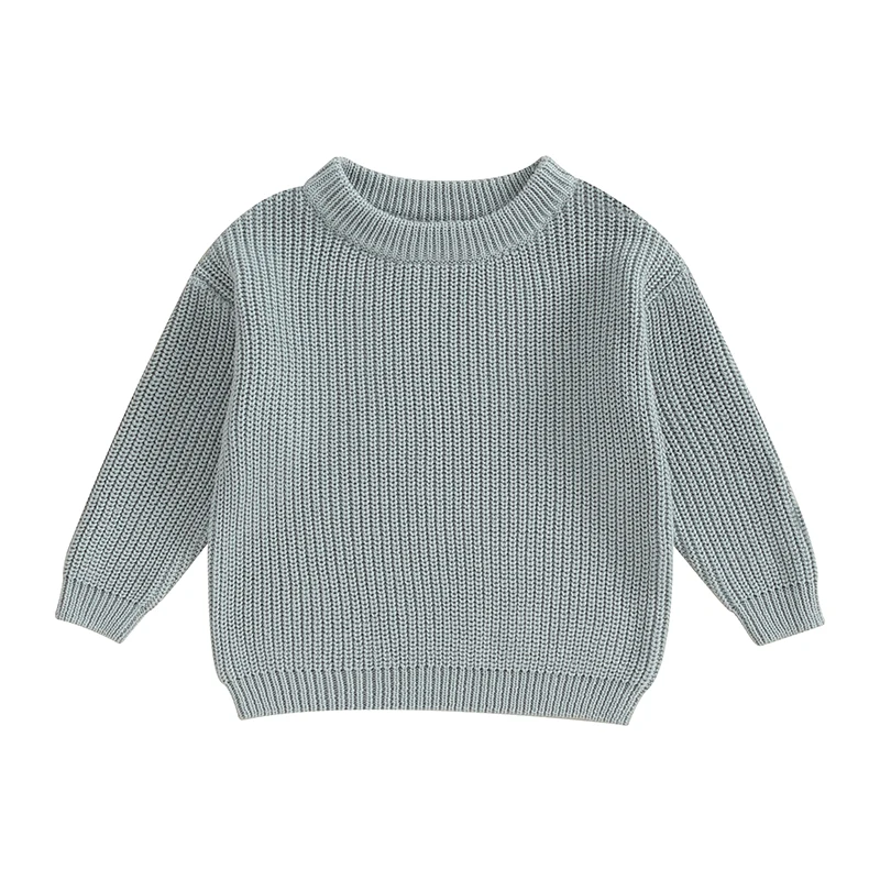 

Toddler Baby Girl Boy Knit Sweater Round Neck Long Sleeve Pullover Sweatshirt Fall Winter Clothes