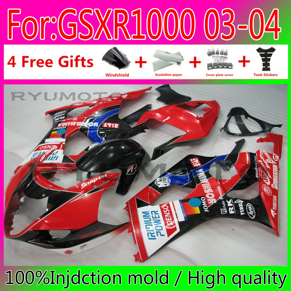 

НОВЫЕ комплекты обтекателей для литья под давлением ABS для мотоциклов подходит для Suzuki K3 K4 GSXR1000 03 04 GSXR 1000 2003 2004 обтекатели
