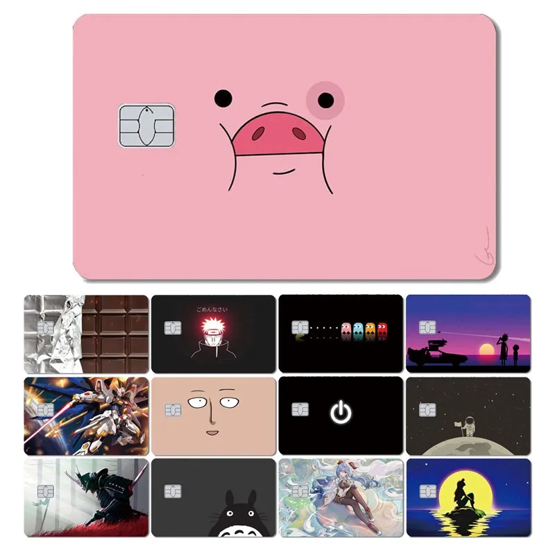 

Game Pig Chocolate Anime Leaf No Fade Large Small No Chip Credit Card Debt Card Skin Case Sticker Film
