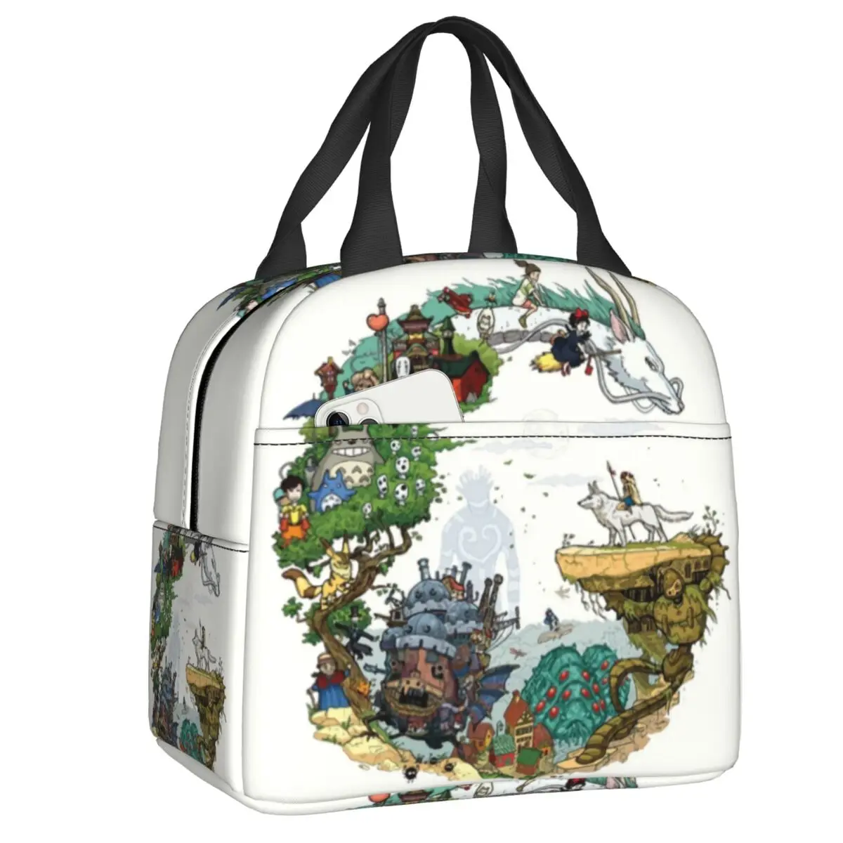

Totoro Tribute Color Insulated Lunch Bag for Women Portable Japan Anime Thermal Cooler Lunch Box Beach Camping Travel