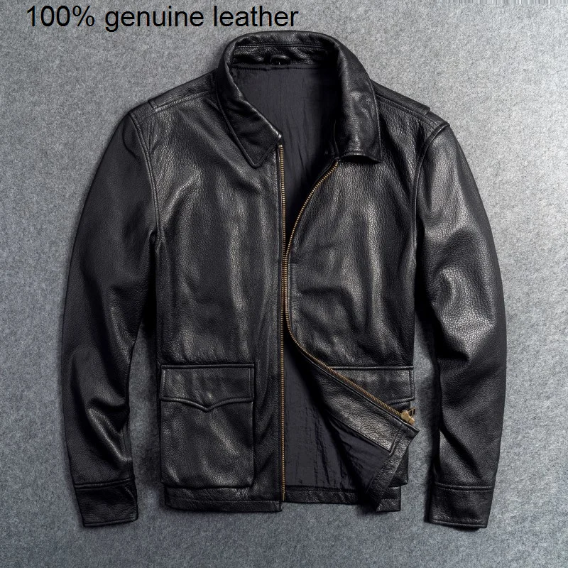 

Мужская куртка из натуральной кожи GU.SEEMIO, мужское пальто из овчины, верхняя одежда из 100% натуральной кожи с изображением животных