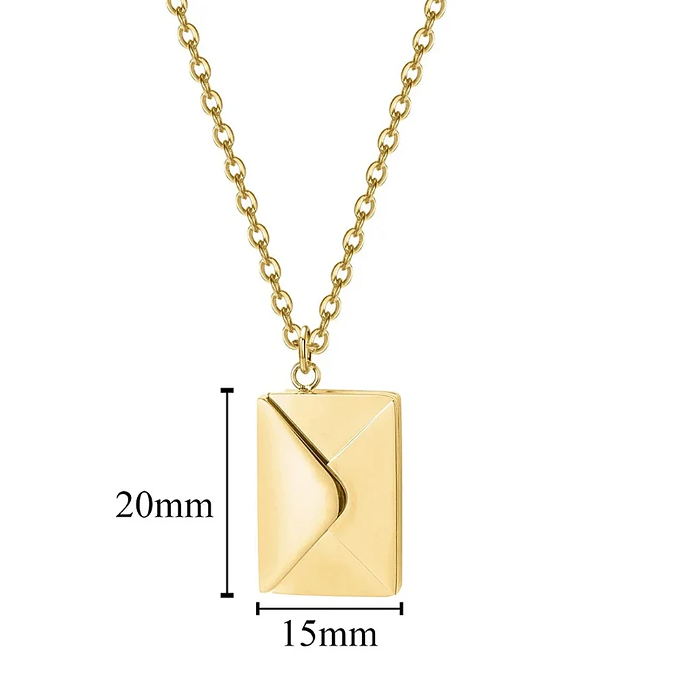 Custom Engraved Love Letter Personalized Envelope Pendant Necklace Stainless Steel Jewelry Women Valentine's Day Confession Gift