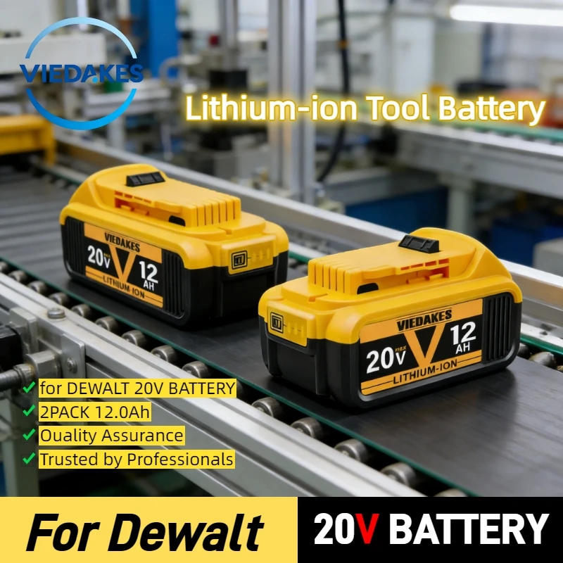 Фото Аккумулятор для электроинструментов DeWalt 20V 12Ah, совместимый с DCD887, DCD805, DCF860, DCD796, DCG406, DCF880, DCF512, DCD805 №1