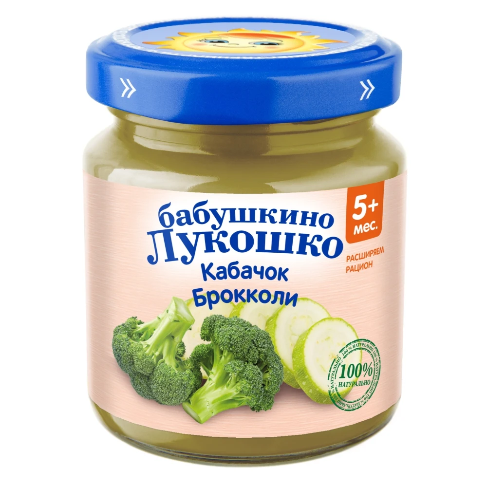Пюре Бабушкино Лукошко - кабачок брокколи с 5 месяцев 100 гр |