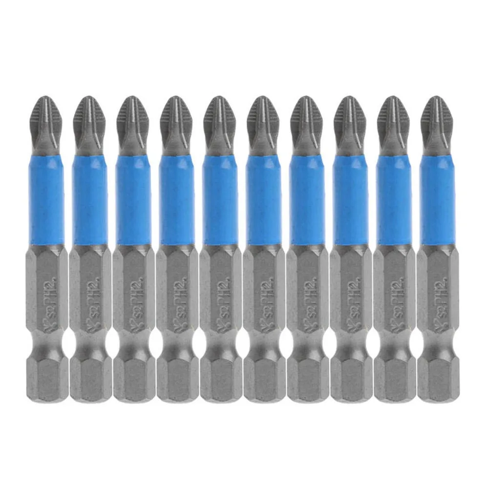 

10Pcs/Set 50mm PH2 Cross bit drill Head Screwdriver Bits Hand Tools Anti Slip Electric Hex Shank Magnetic Screwdriver Drill Bit