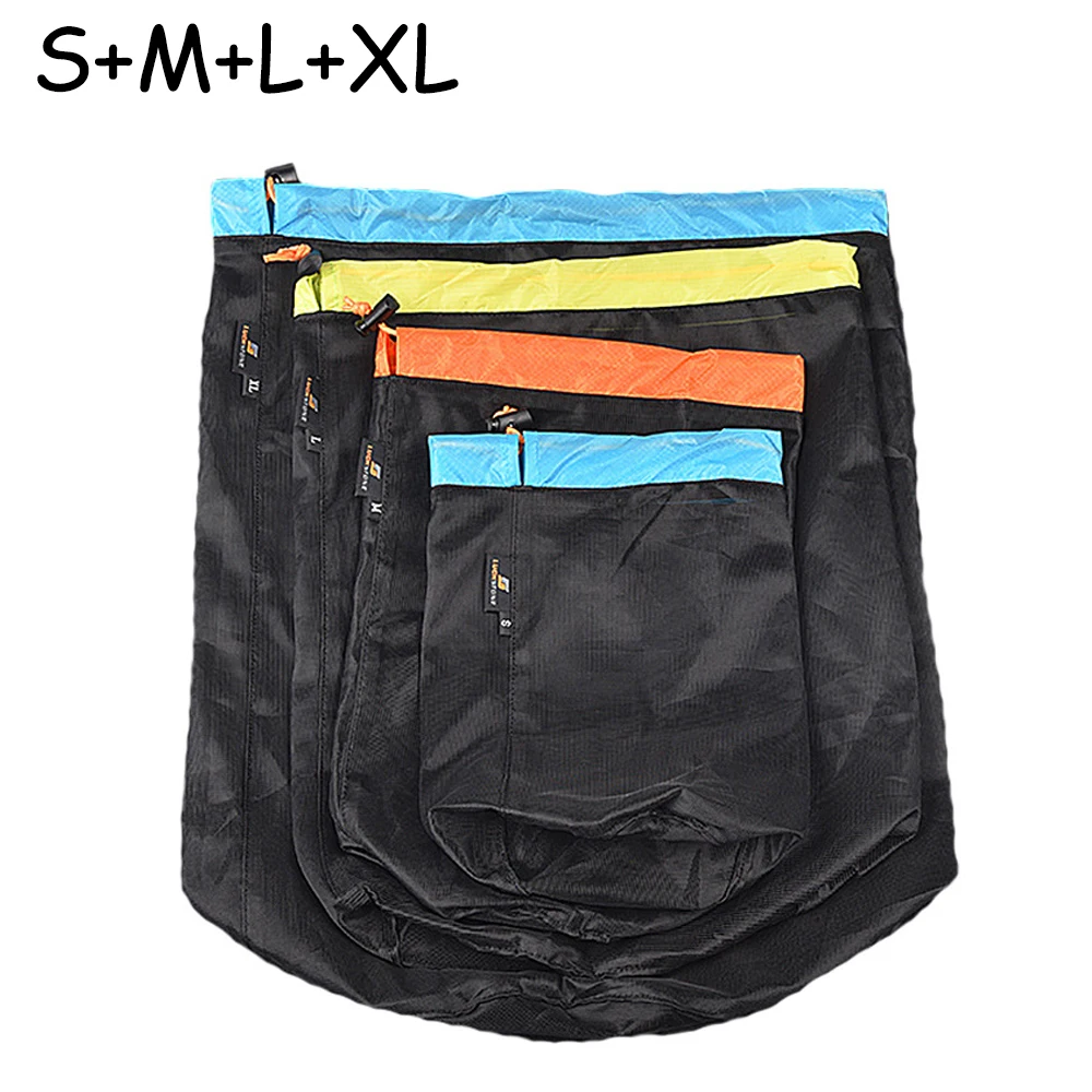 Дорожная Сетчатая Сумка для хранения Ультралегкая сумка на шнурке улицы мешок