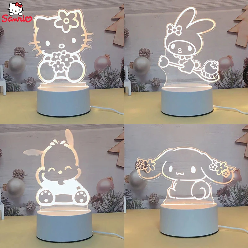 

Sanrio Hello Kitty My Melody Cinnamoroll Desk Lamp Bedside 3D Night Light Three-Color Dimmer Ambient Light Girl Birthday Gift