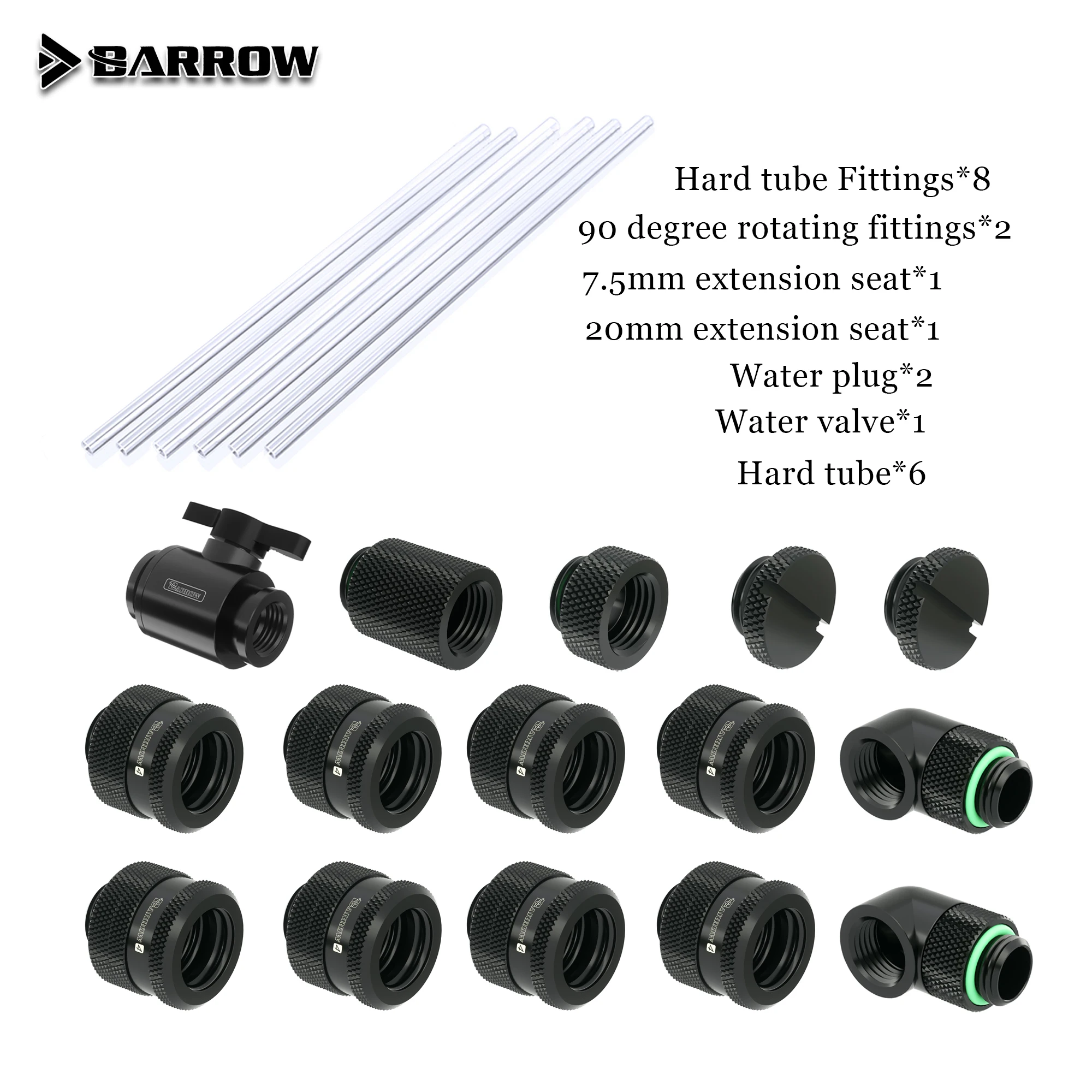 Barrow AIO PC Hard tube fittings Water Cooling Kit DIY Computer With Fittings Liquid Loop Kit Silver Black Gold White