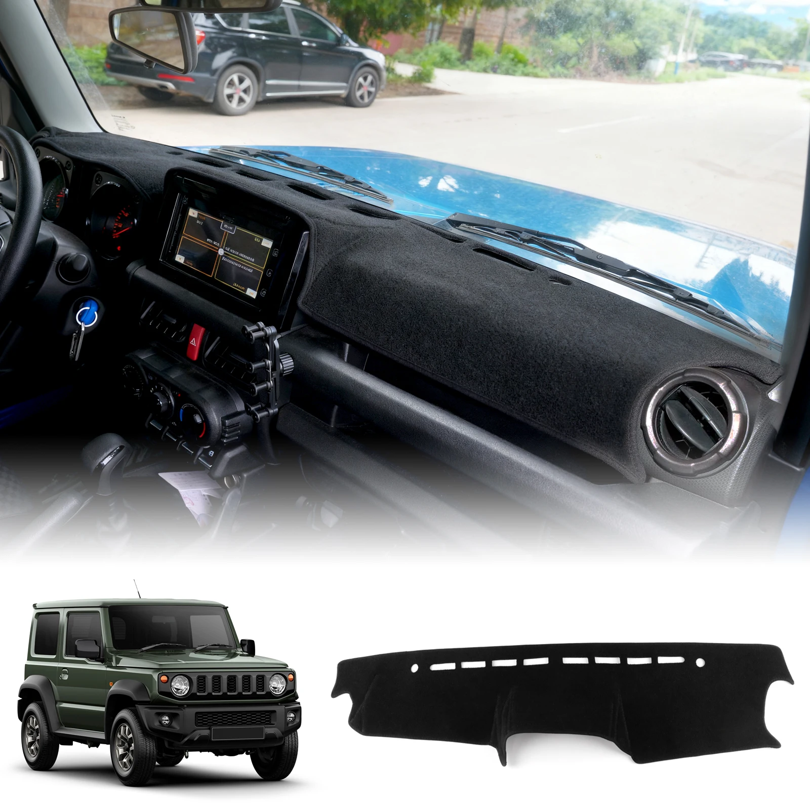 Фото Для Suzuki Jimny JB64 JB74 2019 2020 2021-2025 автомобильный чехол для приборной панели, коврик для ковра, солнцезащитный козырек, накидка, подушка, чехол для приборной панели №1