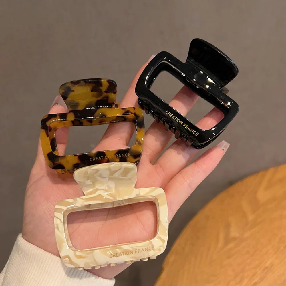 Ретро квадратный зажим для волос из ацетата прочный Стайлинг с вырезами