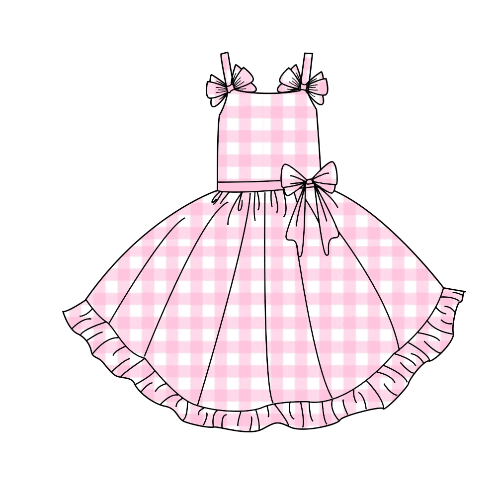 

Новое поступление, детская одежда, розовые платья для девочек без рукавов на бретелях с бантом, платье с цветочным рисунком на Хэллоуин