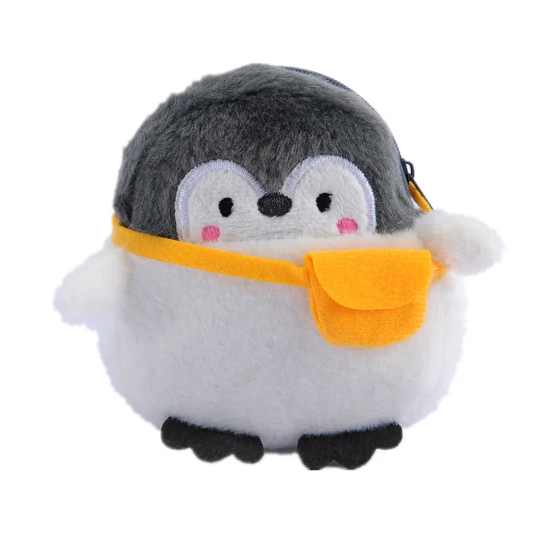 

Mini Wallet Girls Boys Lipstick Bag Data Line Bag Cartoon Neutral Animal Keychain Bag Little Penguin Coin Purse Cute Plush Soft