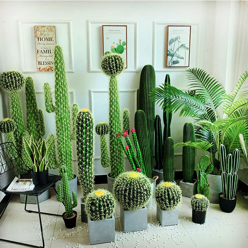 

Large Nordic simulation cactus landscaping green plant cactus false potted indoor window floor-to-ceiling decorative ornaments