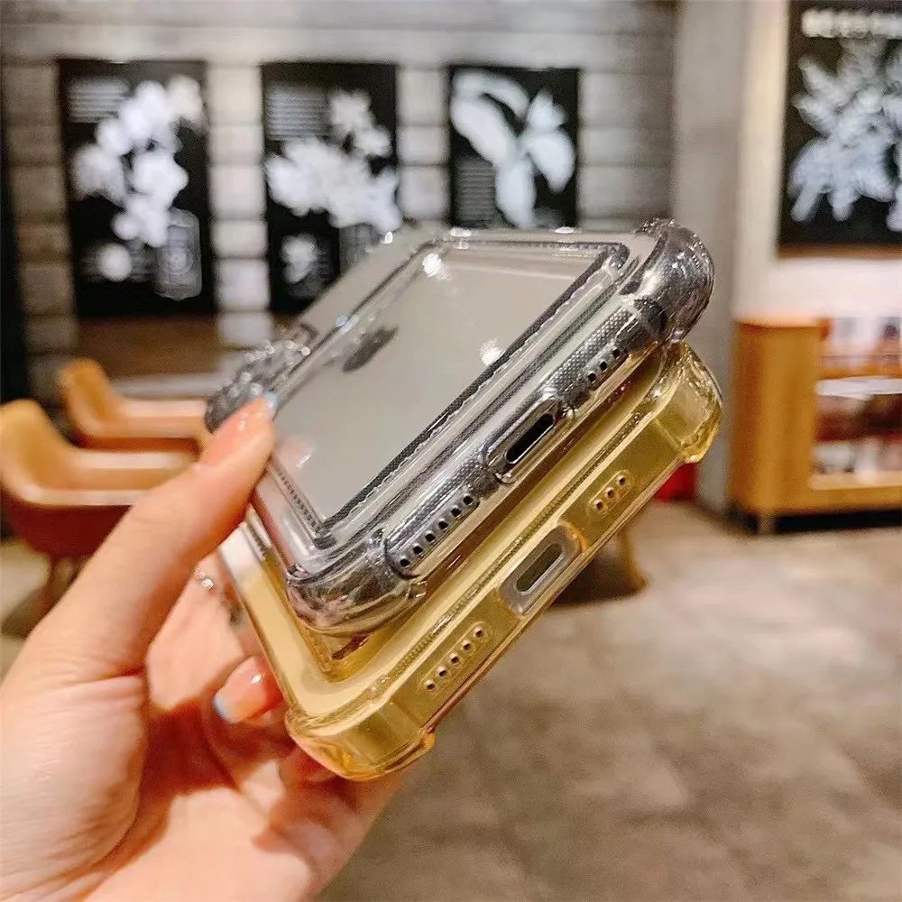 Transparent Shockproof Phone Case for iPhone 14 13 11 12 Pro Max XS XR SE 2020 7 8 Plus Fashion Card Slot Soft TPU Back Cover
