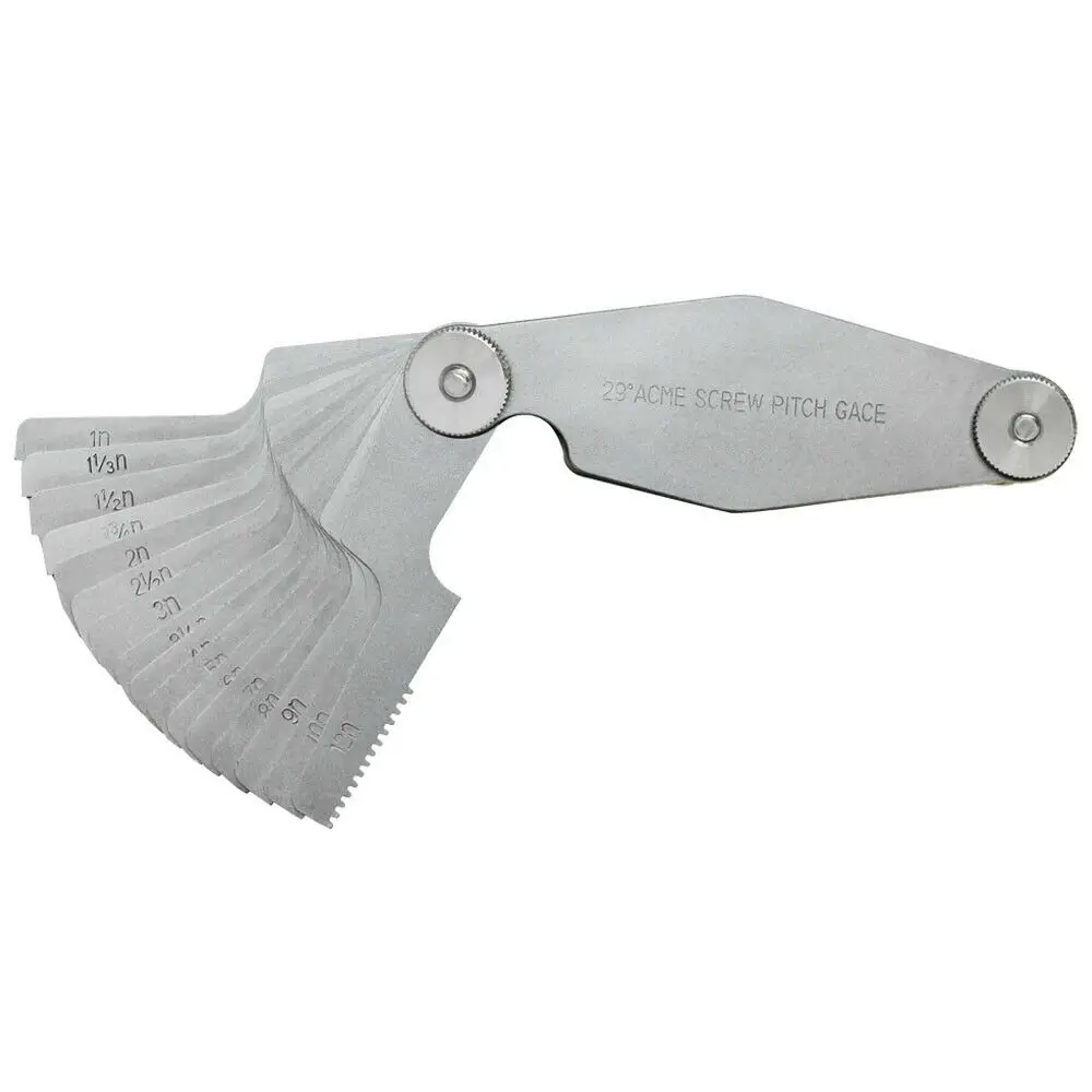 

16 Blades Screw Pitch Gauge 29 Degree Angle Thread 1N-12N Gear Tooth Measuring Tool Quick Thread Identification