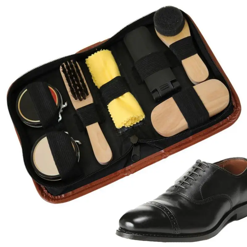 

Профессиональный набор для ухода за обувью, 8 шт./набор, портативные инструменты для очистки кожаной обуви, щетка для полировки кожи, набор д...
