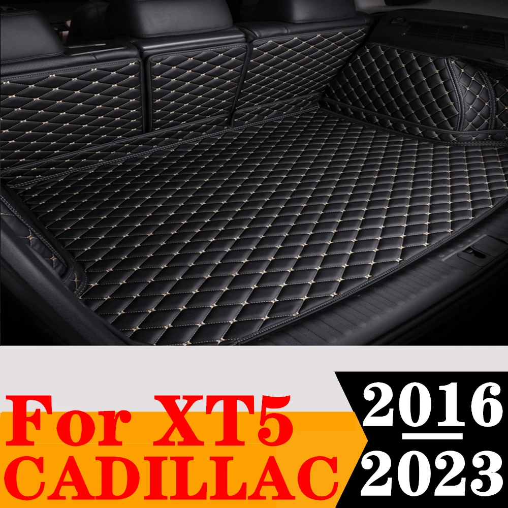 

Sinjayer Waterproof Highly Covered Car Trunk Mat Tail Boot Pad Carpet Cover High Side Cargo Liner For Cadillac XT5 2016 17-2023