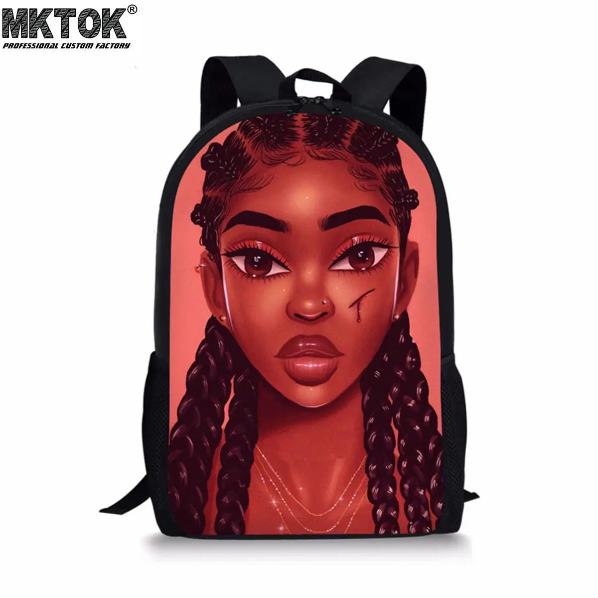 African Dreadlocks Girl Pattern School Bags Cool All-match Mochila Femenina Multifunctional Teenagers Backpacks Free Shipping