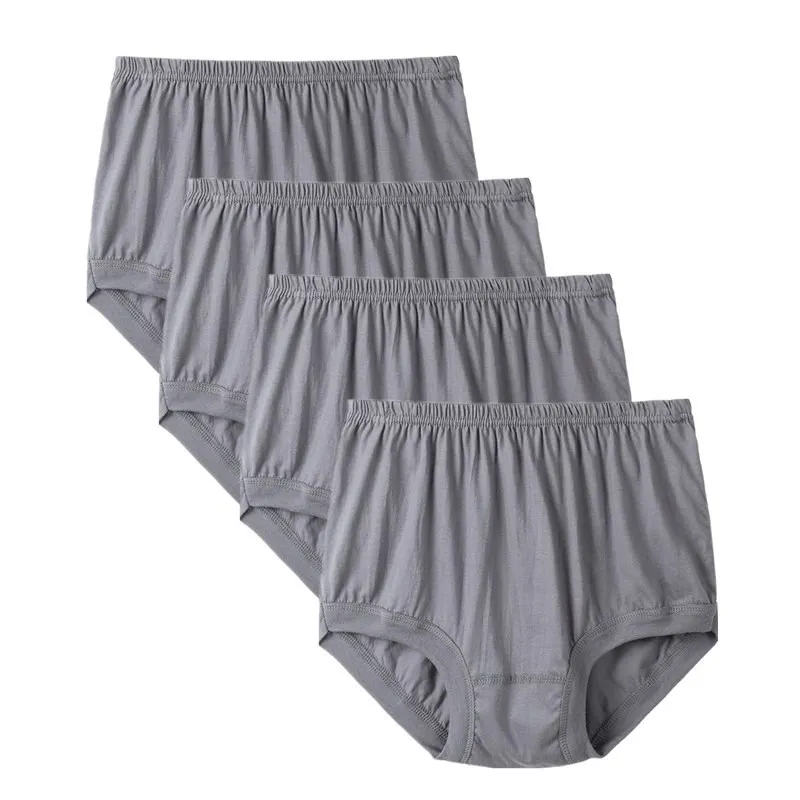 Men's Underwear Briefs 100% Cotton Homme Lingerie Men Underpants Plus Size Loose Panties Breathable Brand Solid Color Briefs