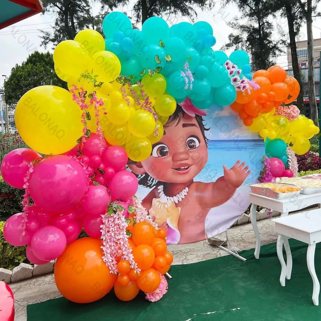

1set Princess Moana Balloons Arch Garland Kit For Kids Birthday Baby Shower Party Decorations Kids Gifts Inflatable Toys Globos