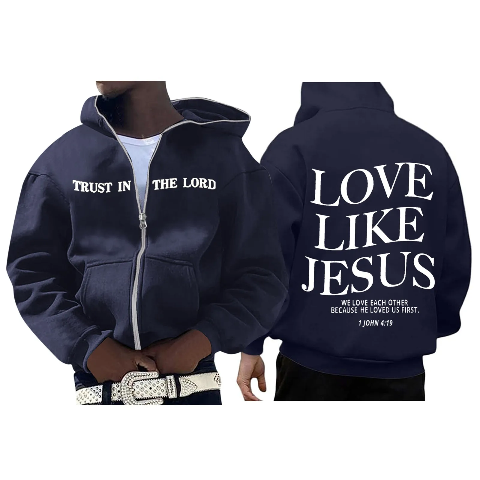 Толстовка унисекс винтажная на молнии повседневный свитшот с капюшоном и