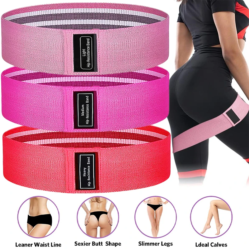 

Braided Fabric Workout Loop Resistance Bands for Legs and Hips Yoga Pilates Multifunctional Strength Bands for Home Workout