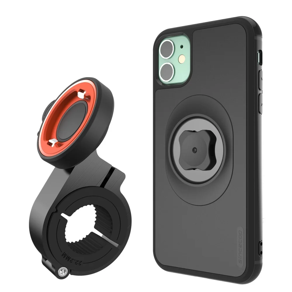 

New Bicycle Phone Holder with Quick Mount Case for iphone 11 pro XsMax 8 Plus 7 Bike Mount Black PC matte Shockproof phone case