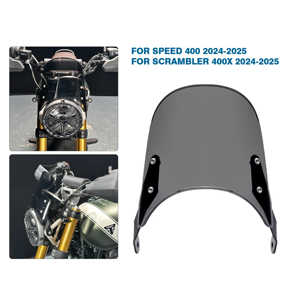 

Лобовое стекло мотоцикла для Scrambler 400X Speed 400 2024 2025, обтекатель фар, дефлектор воздушного потока, ветрозащитный экран, лобовое стекло