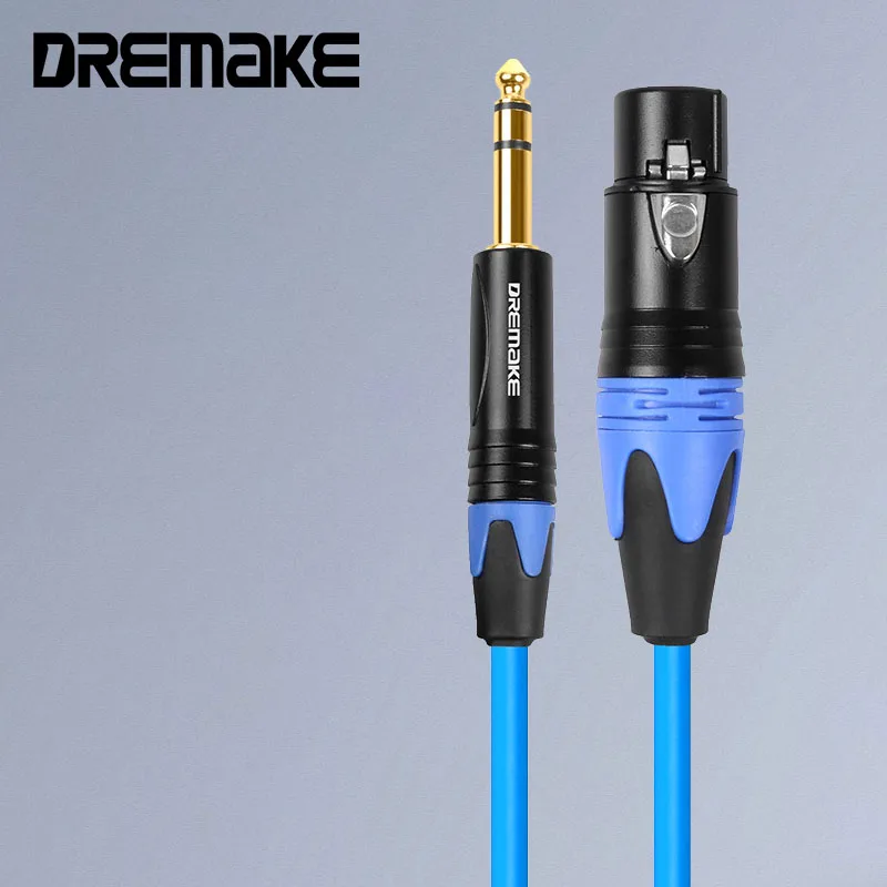 Кабель для микрофона DREMAKE XLR 3-контактный на разъем 6,5 мм, шнур для микрофона Aux TRS 6,35 мм/6,5 мм штекер-гнездо XLR, шнур для аудио усилителя Pro