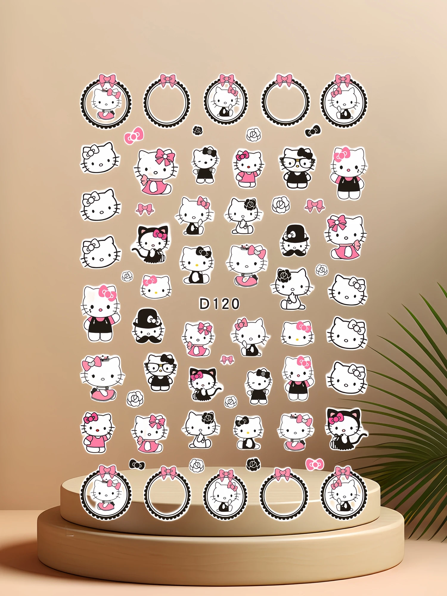 1PCS Cute Hello Kitty Nail Art Stickers Stitch Mickey Mouse 3D Supplies New Anime Decoration