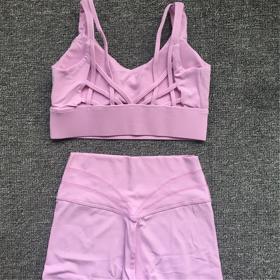 2023 Summer Butterfly Back Yoga Set Women Leggings Running Yoga Suits Sportswear High Waist Fitness Sports Set Gym Suit New