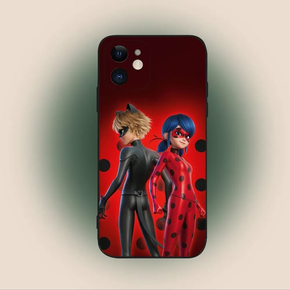 Чехол для телефона L-LadybugeS Cat Noir iPhone 16 15 14 13 12 11 Plus Pro Max XS XR SE Mini 8 7 мягкий силиконовый