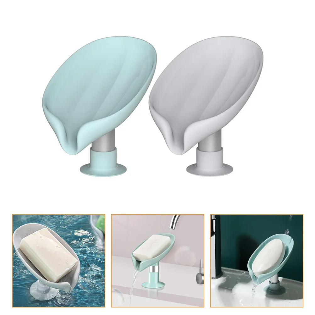 

2 Pcs Soap Draining Boxes Brush Storage Racks Self-draining Soap Holders