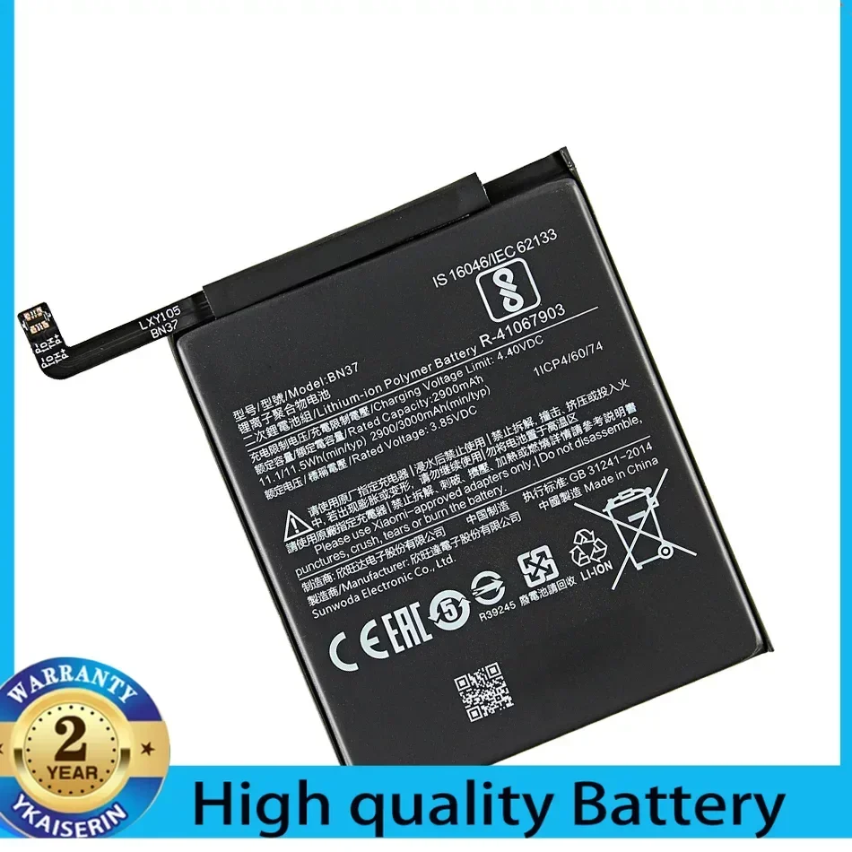 Сменный аккумулятор BN37 BN 37 3000 мАч для Xiaomi Redmi 6 Redmi6 6A Redrice мобильного телефона +