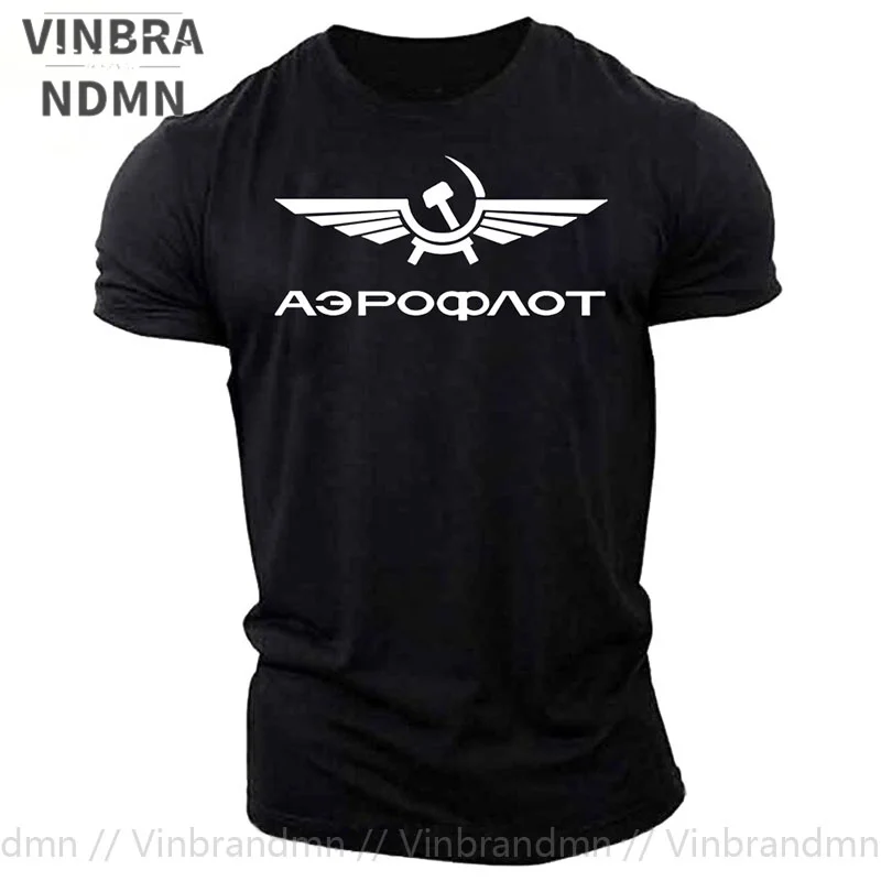 Мужская футболка VINBRANDMN Aeroflot Aviation Russe Pilote Aerospace Aviateur