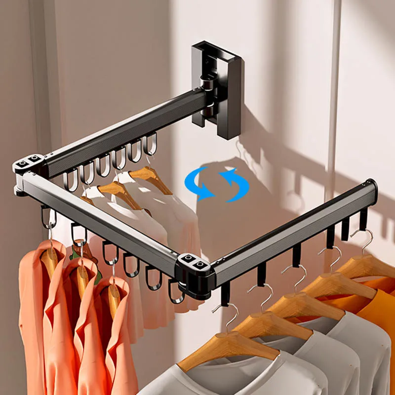 

Drying Folding Mounted Artifact Drying Wall New Rod Drying Balcony Non-perforated Telescopic Invisible 2023 Rack Hanger Clothes